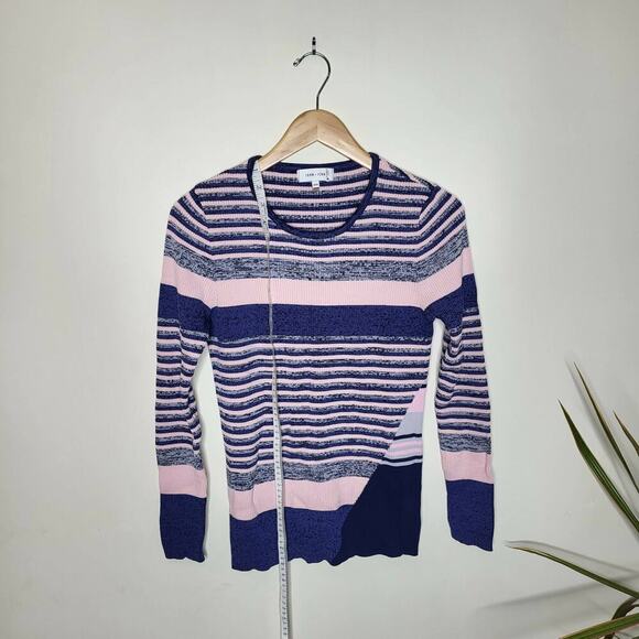 John & Jenn Long Sleeve Ribbed-Knit Striped Sweater - Stripes - Blue Multi - Picture 5 of 9